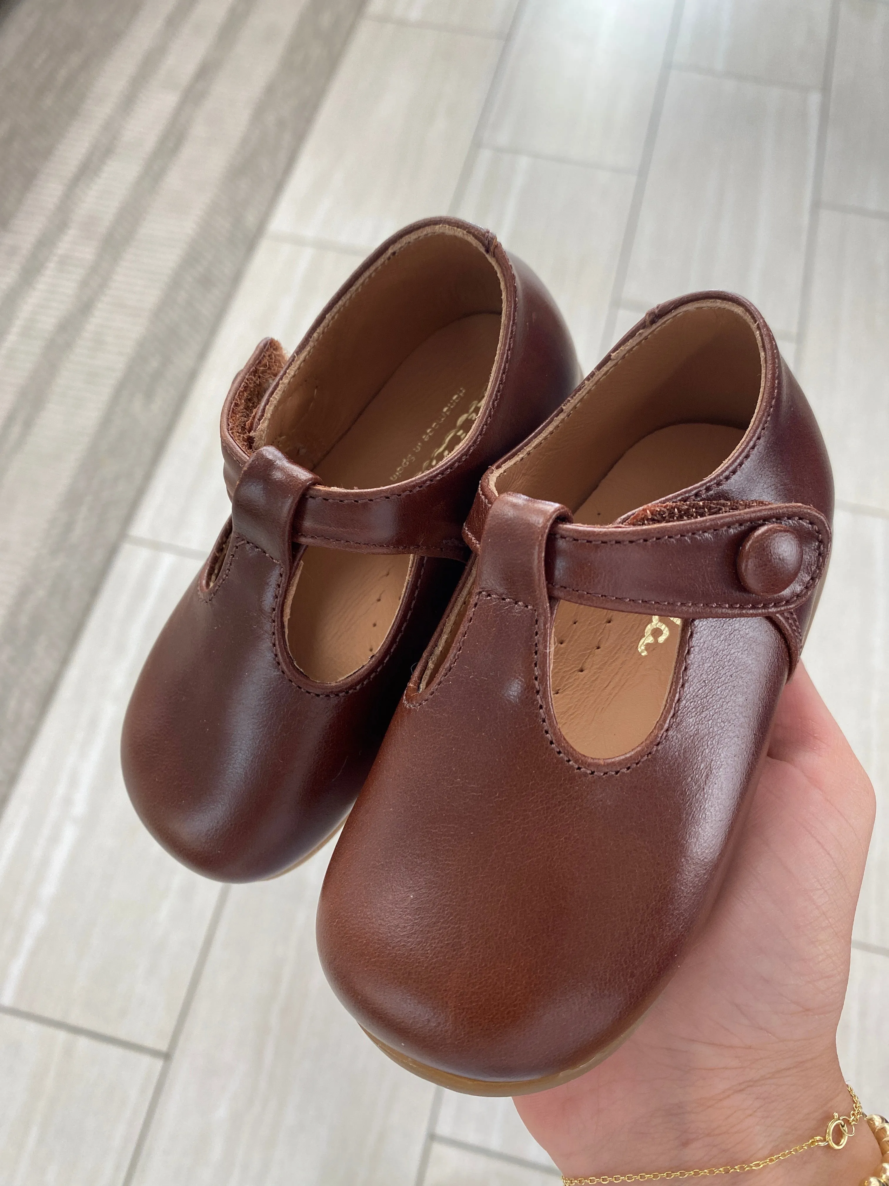 Papanatas Hazelnut Baby T Strap Shoe