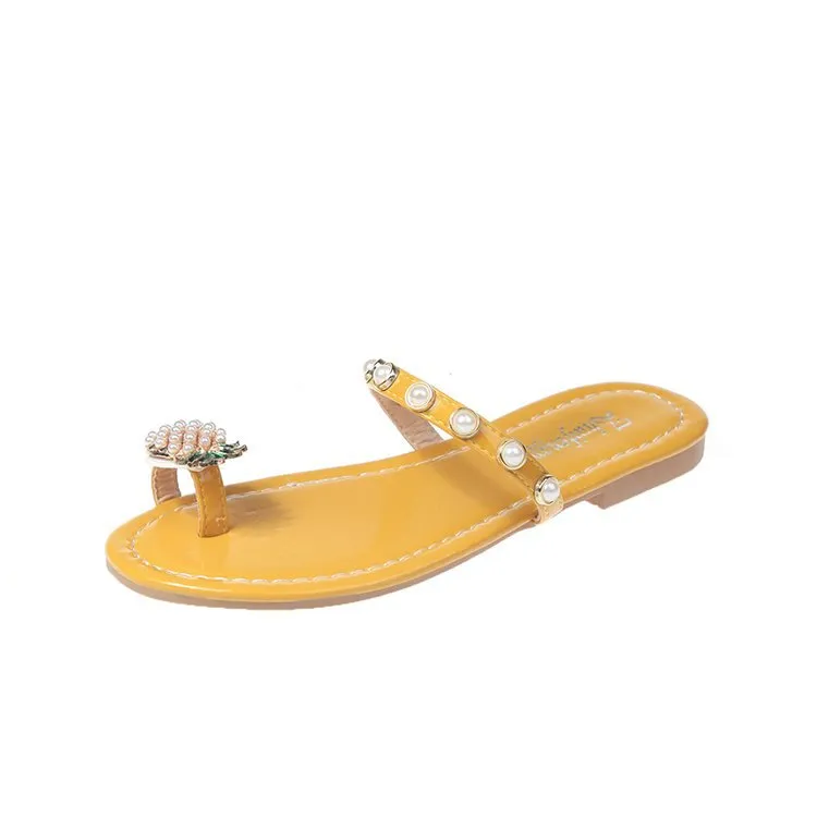 Pineapple and Pearl Summer Slippers for Women