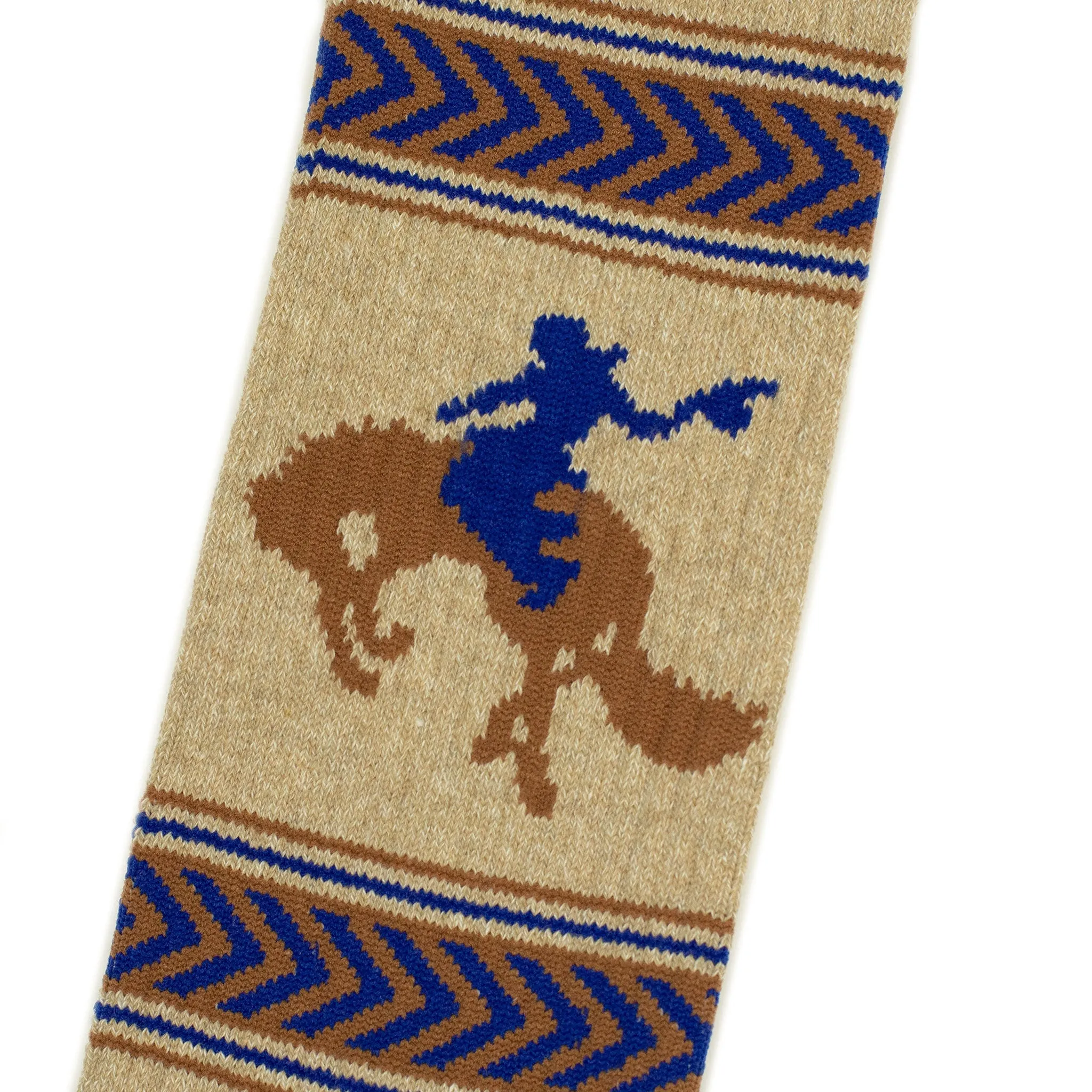 Recycled cotton jacquard socks two-pack: bucking bronco and flying mallard (restock)