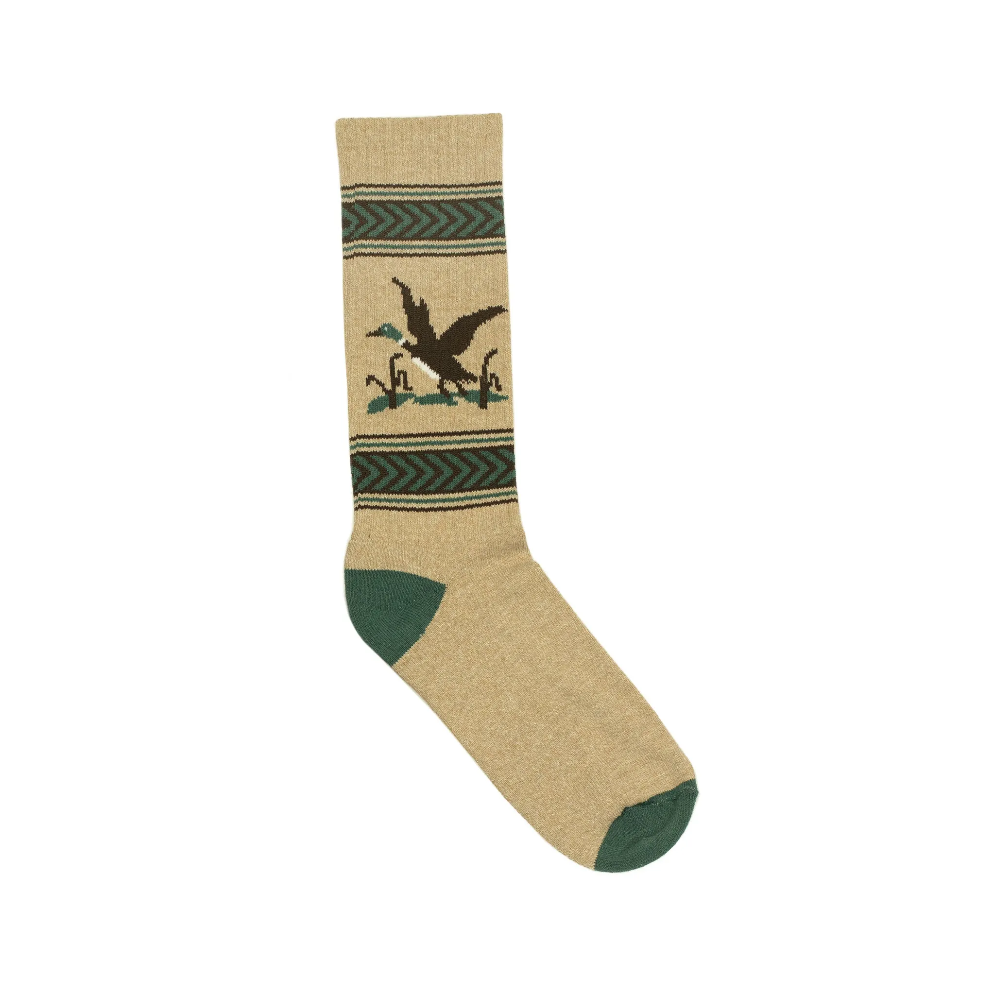 Recycled cotton jacquard socks two-pack: bucking bronco and flying mallard (restock)