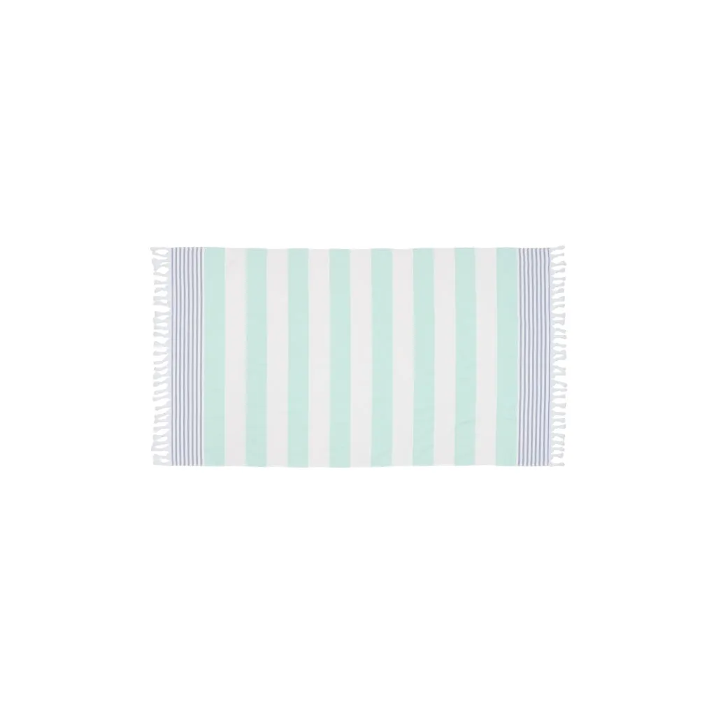 Striped Beach Towel - Mint Green