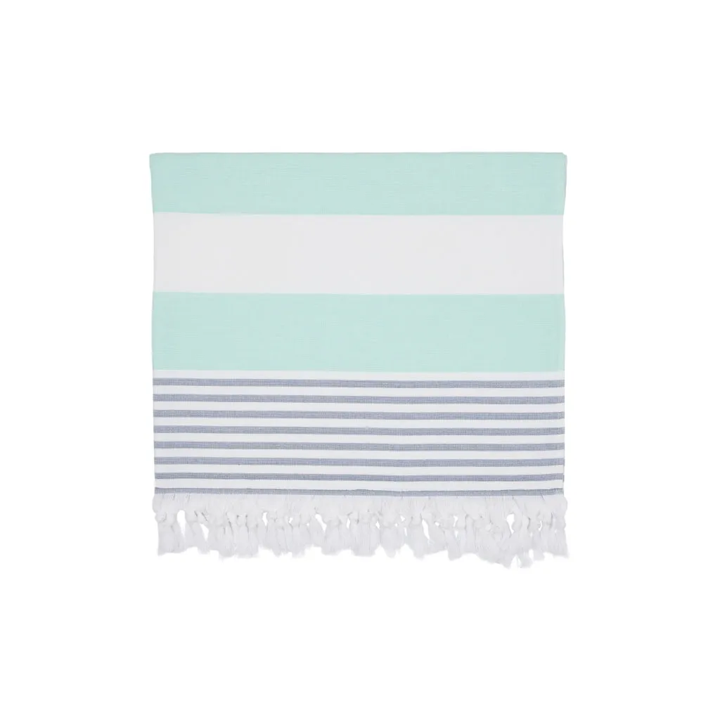 Striped Beach Towel - Mint Green