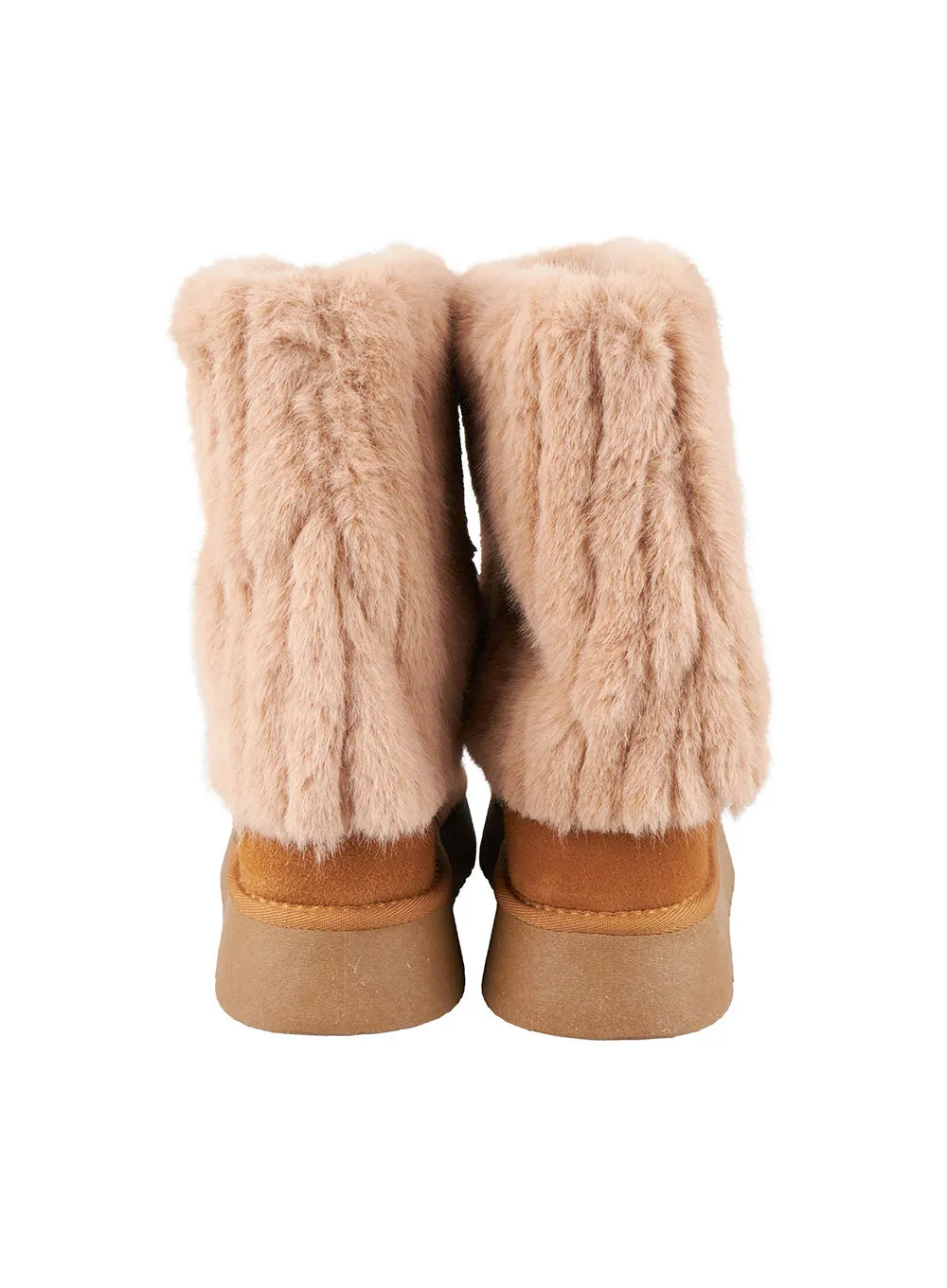 Suede Fur Mid-Calf Boots CN413