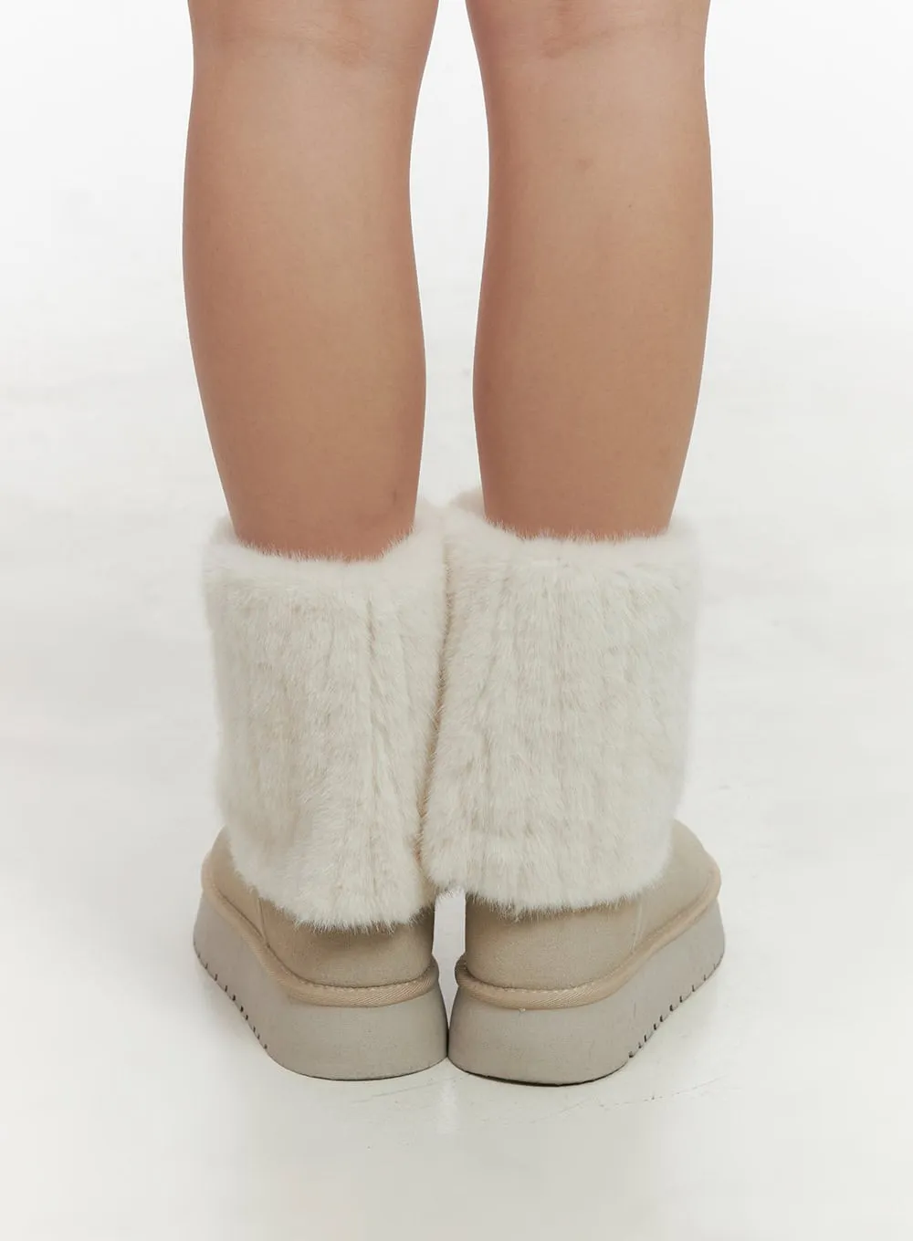 Suede Fur Mid-Calf Boots CN413