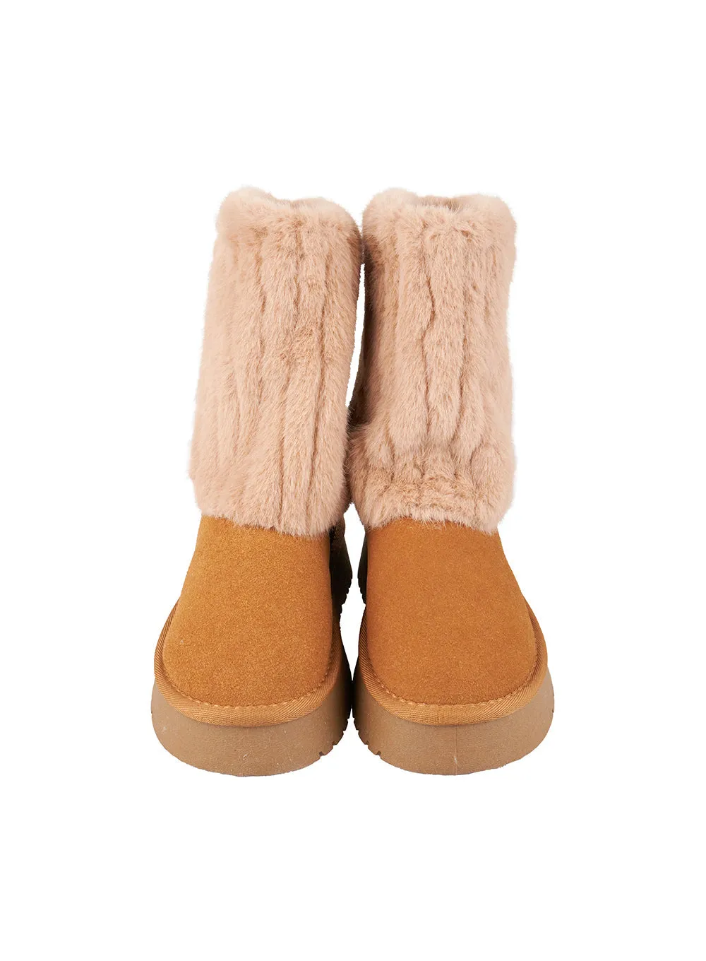 Suede Fur Mid-Calf Boots CN413