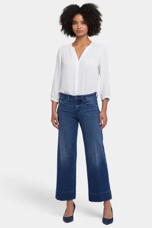 Teresa Wide Leg Ankle Jeans In Petite - Moonlight