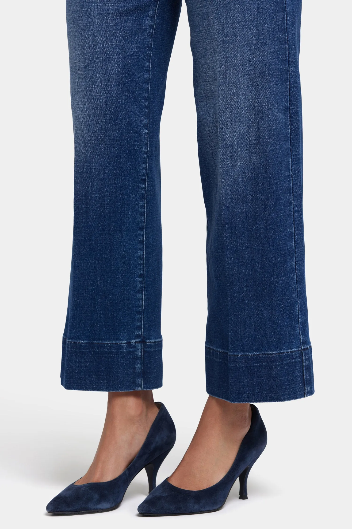 Teresa Wide Leg Ankle Jeans In Petite - Moonlight