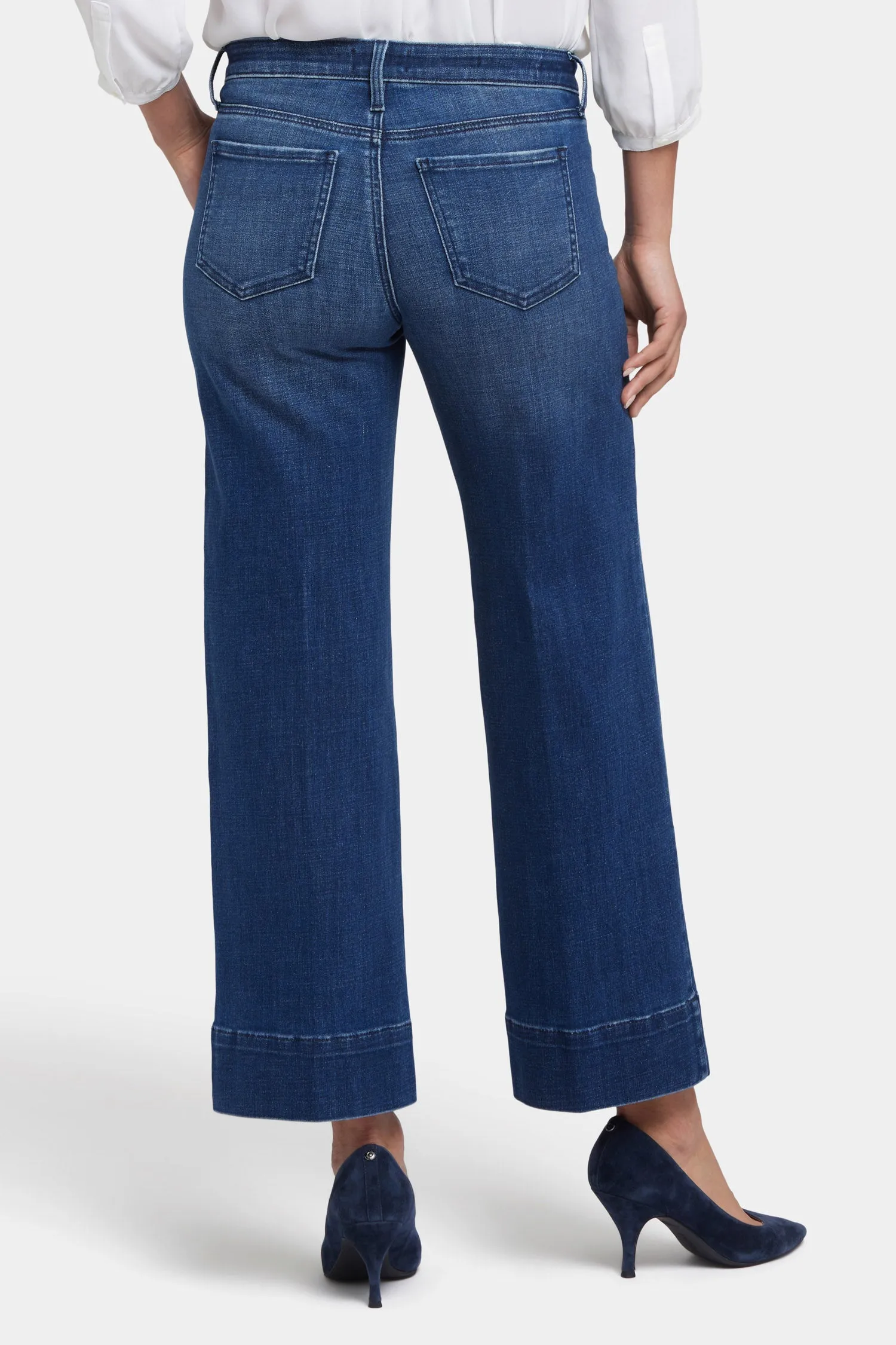 Teresa Wide Leg Ankle Jeans In Petite - Moonlight