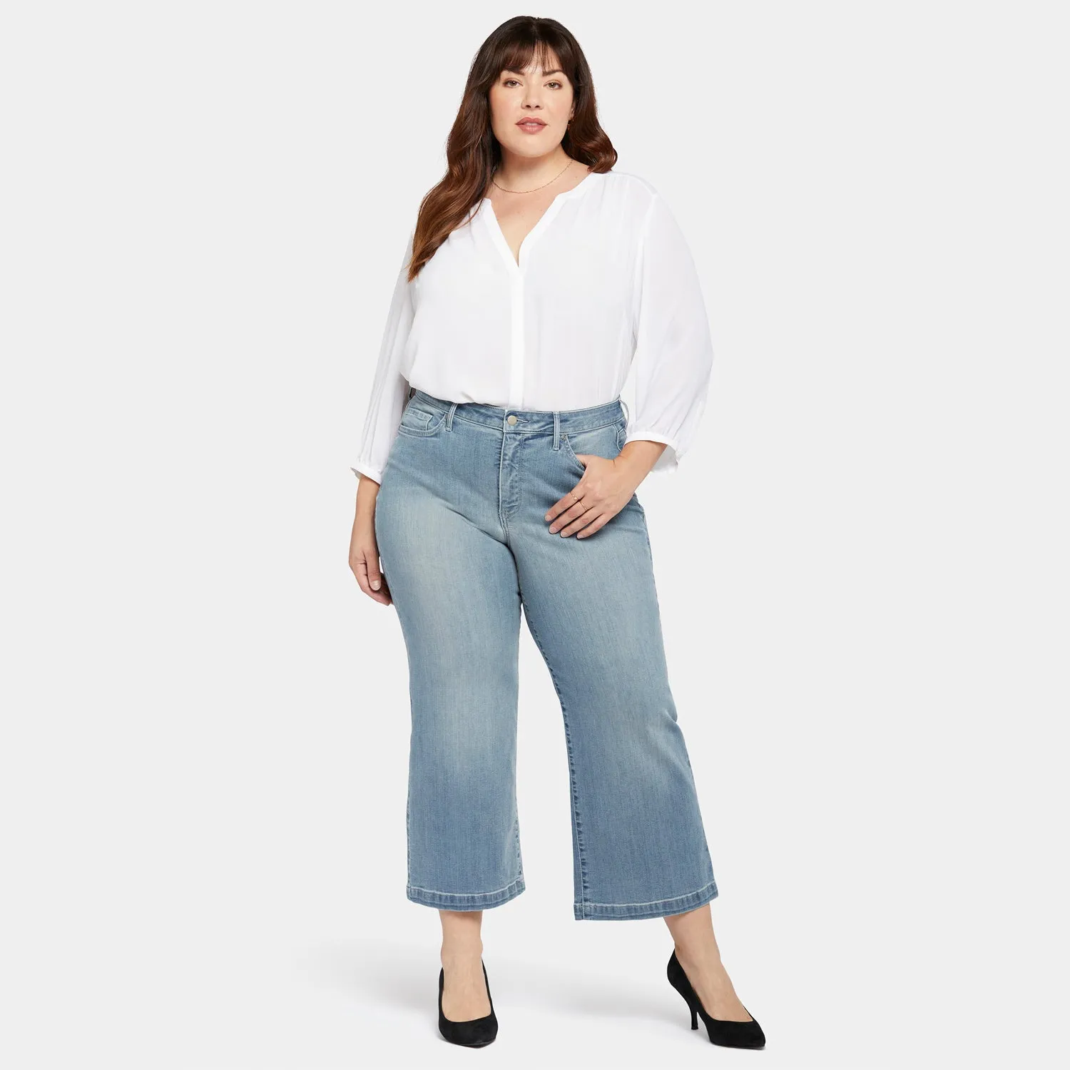 Teresa Wide Leg Ankle Jeans In Plus Size - Thistle Falls