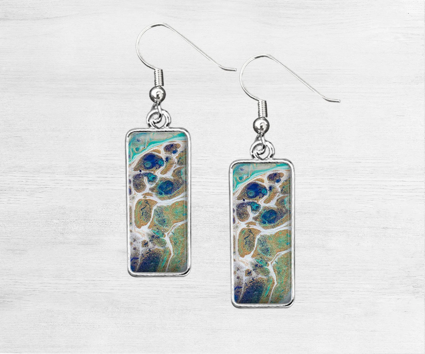 Tidal Treasures Rectangle Earrings | Handmade Earrings