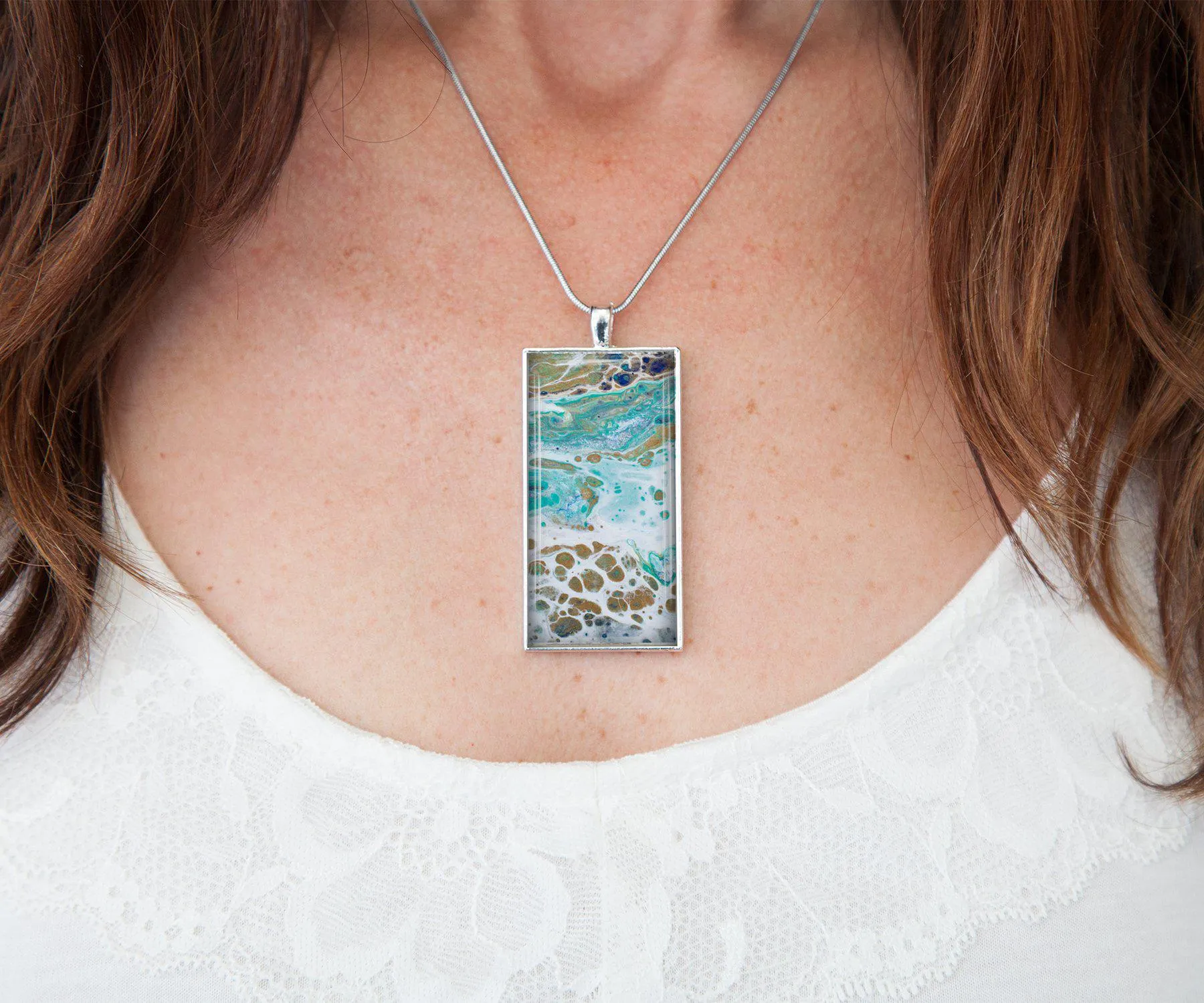 Turtle Bay Rectangle Necklace | Handmade Beach Jewelry