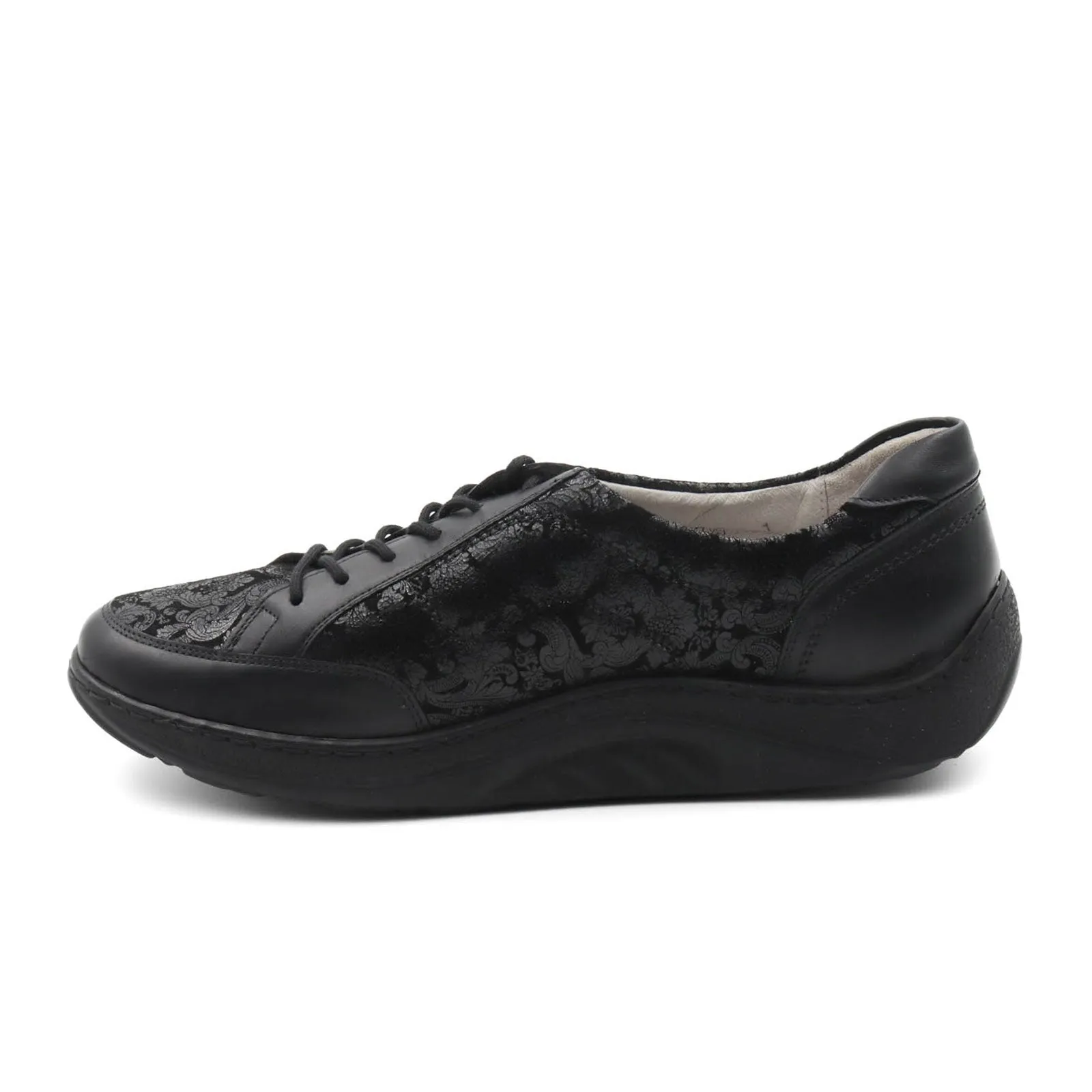 Waldlaufer Beatrice 502027 Lace Up (Women) - Black Floral