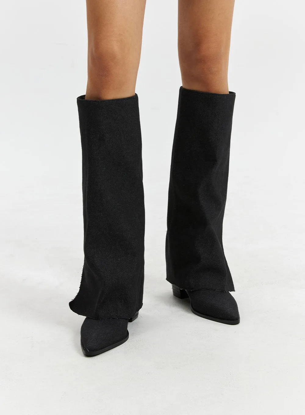 Women's Pointed Toe Wedge Heel Knee High Boots CD320