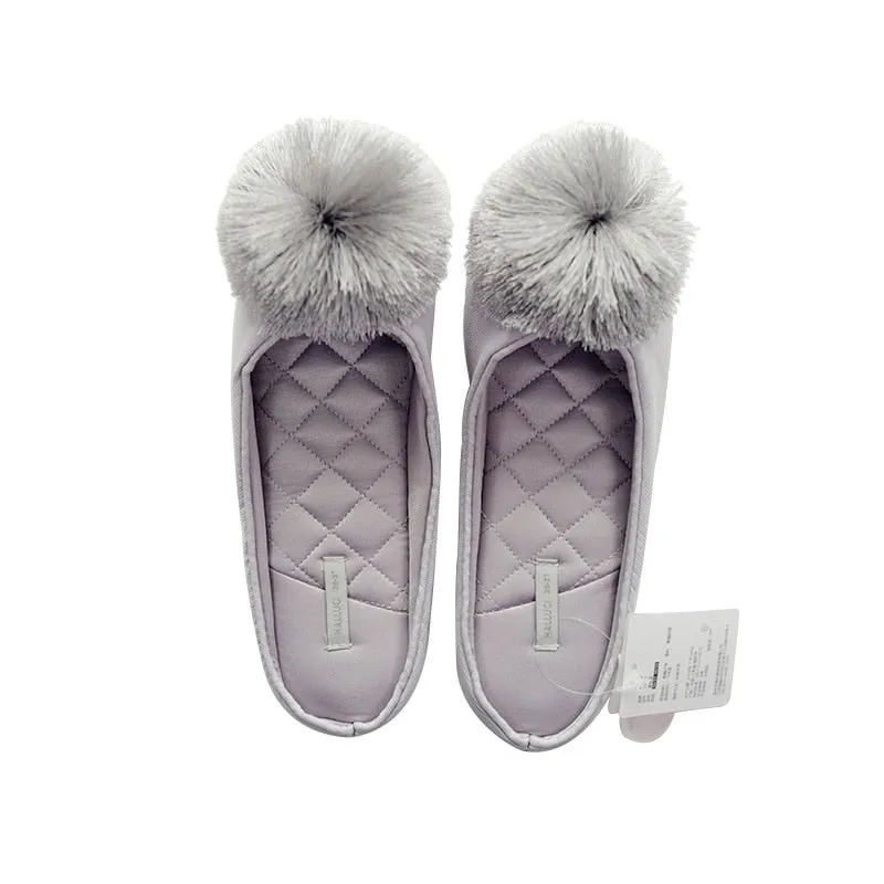 Womens Pom Pom Slippers