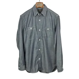 Work shirt indigo cotton herringbone